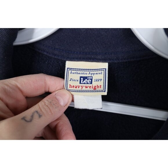 Vintage 90s Streetwear Mens XL Faded Blank Heavy Half Zip Pullover Sweatshirt - Picture 7 of 13